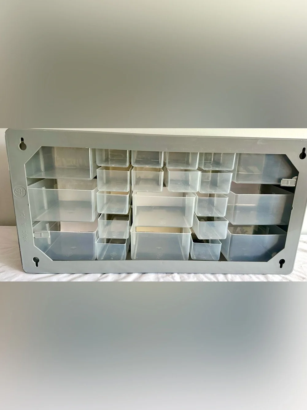 Vintage 22 Drawer Desktop or Wall Mount Storage Organizer Cabinet – Made in USA